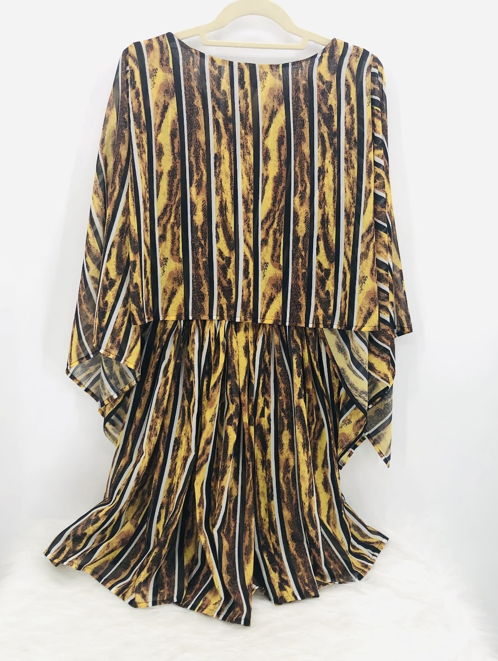 Hotel Particulier Yellow, Brown, Black Striped Animal Print Mini Dress, Italy S - Picture 3 of 9